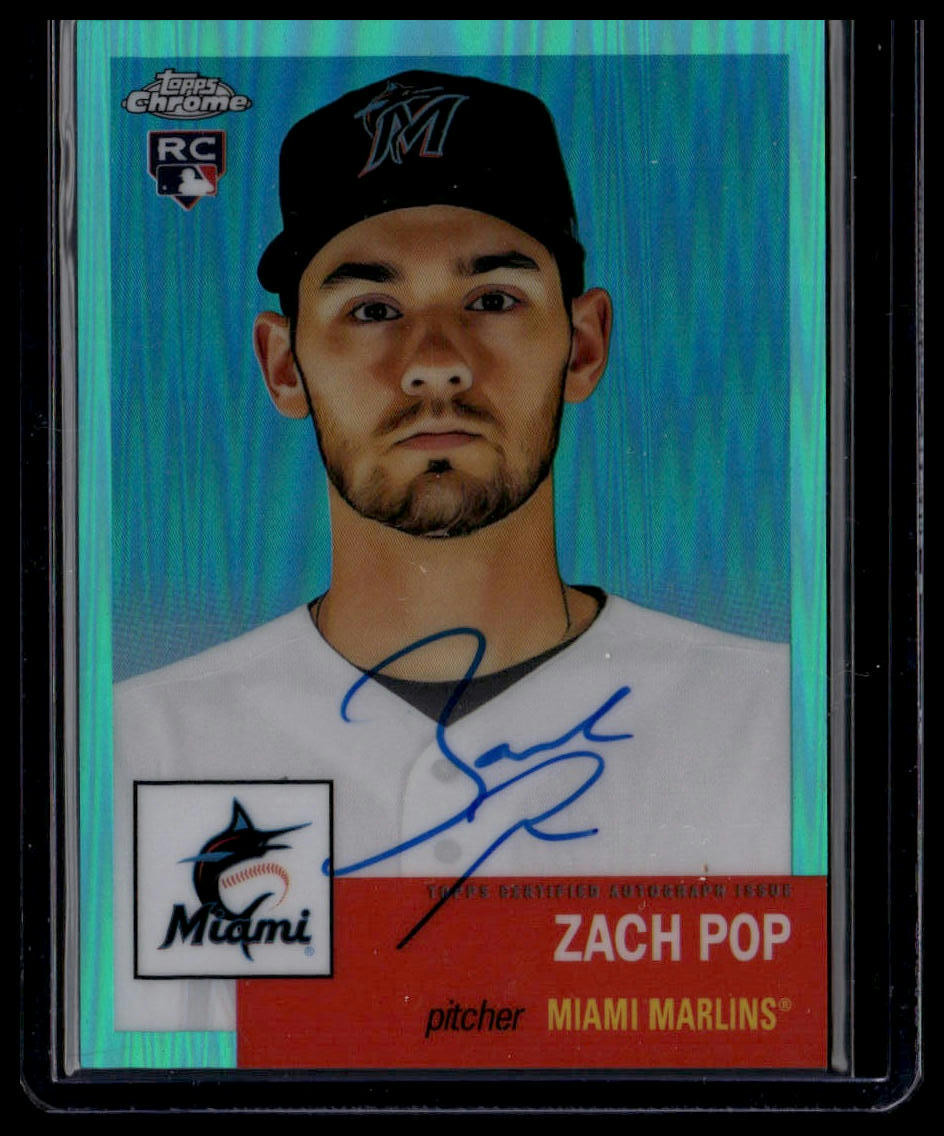 2022 Topps Chrome Plat Anniv #CPA-ZP Zach Pop Aqua Refractor Auto