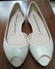 FABIO RUSCONI BEIGE OPEN TOE FLAT SHOES