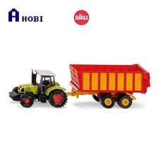Tractor Siku John Deere con remolque de ensilado modelo de juguete fundido a presión
