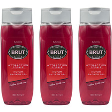 Brut Attraction Totale All-In-One Hair & Body Shower Gel 500ml - 3 Pack 7.33 per litre