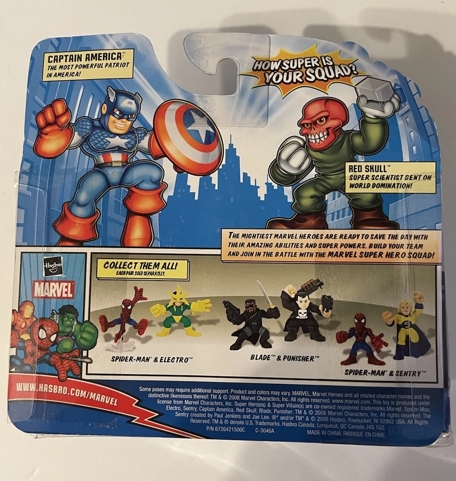 Marvel Super Hero Squad 2008 Wave 9 Capitán América y Calavera Roja Paquete de 2 Foto 4 de 4