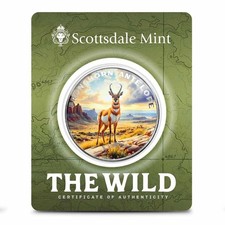 1 oz Scottsdale Colorized Silver The Wild Pronghorn Antelope Round (Certi-Lock) 91.90 per troy oz