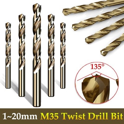 Twist Drill Bit M35 HSS-CO Cobalt Drill Bits For Drilling Stainless Steel 1~20mm