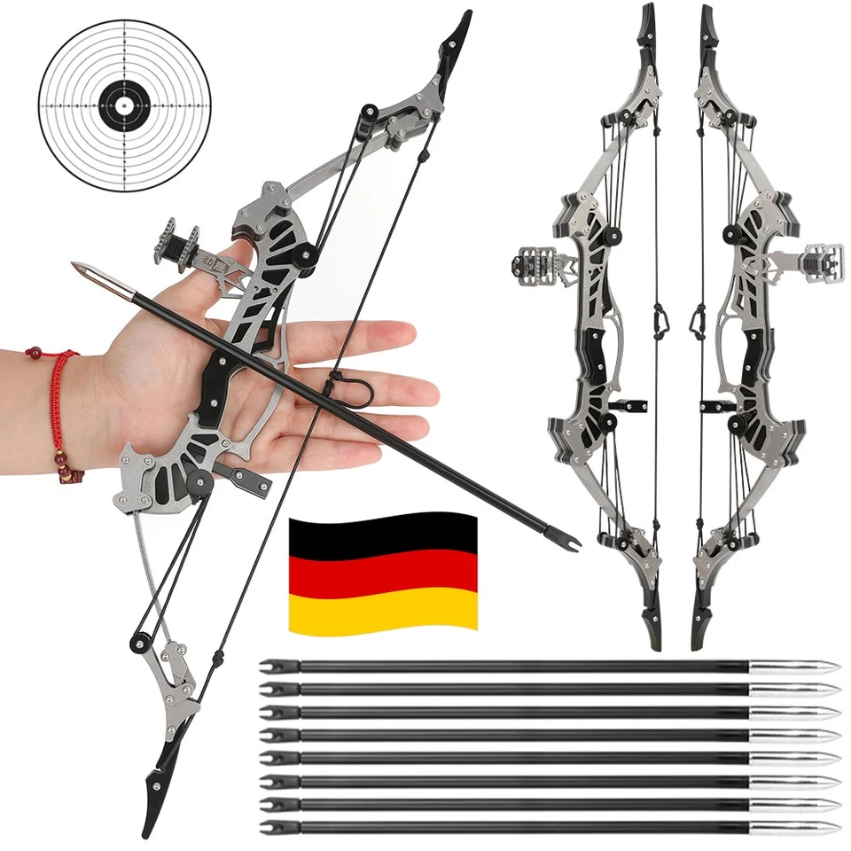 SHARROW 16Zoll Mini Compoundbogen Pfeile Set 16lb Bogenschießen Geschenk Jagdspiele