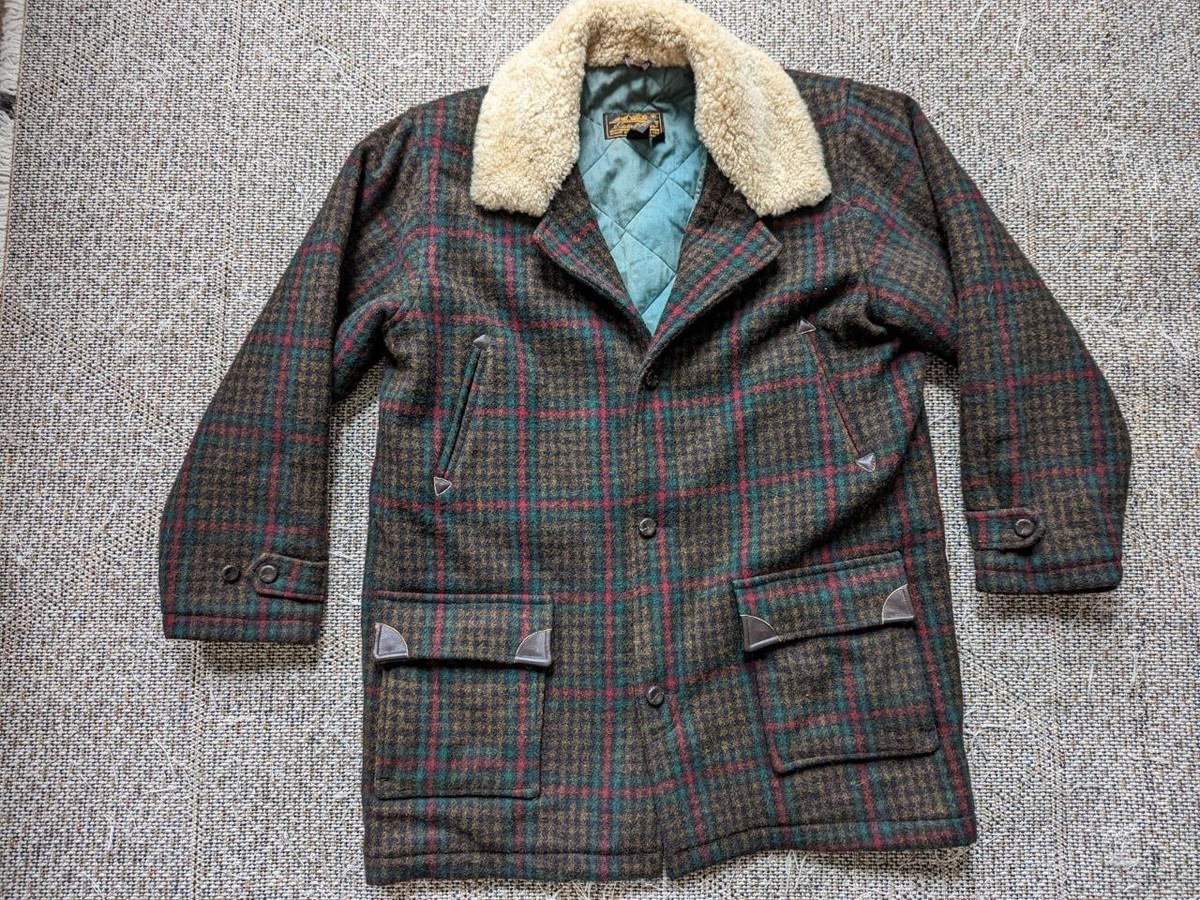 vintage USA made EDDIE BAUER coat MACKINAW mouton XL TALL wool