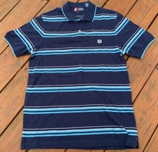 CHAPS by Ralph Lauren 100 Cotton Blue Striped Polo Medium NWT