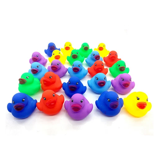 12 Pcs Colorful Baby Children Bath Toys Cute Rubber Squeaky Duck Ducky BDF6 - Picture 6 of 12