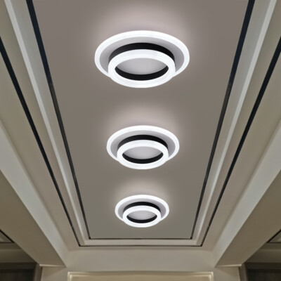 12W LED Ceiling Light Fixture Corridor Round Acrylic Lamp Surface/Flush Mounted