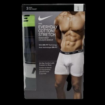 Nike Underwear Nike Everyday Cotton Stretch 3 Pack Boxer Briefs Mens Large NEW
