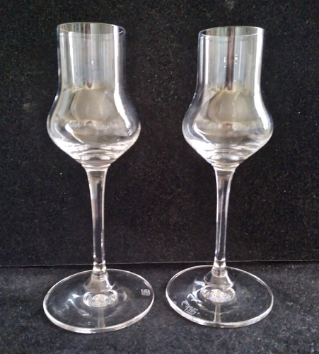 Set of 2 CJR Claus Josef Riedel Crystal Spirits Wine Glasses 6-1/2"H