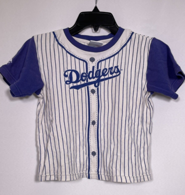 Los Angeles Dodgers MLB Majestic White/Royal Pinstripe Jersey Kids