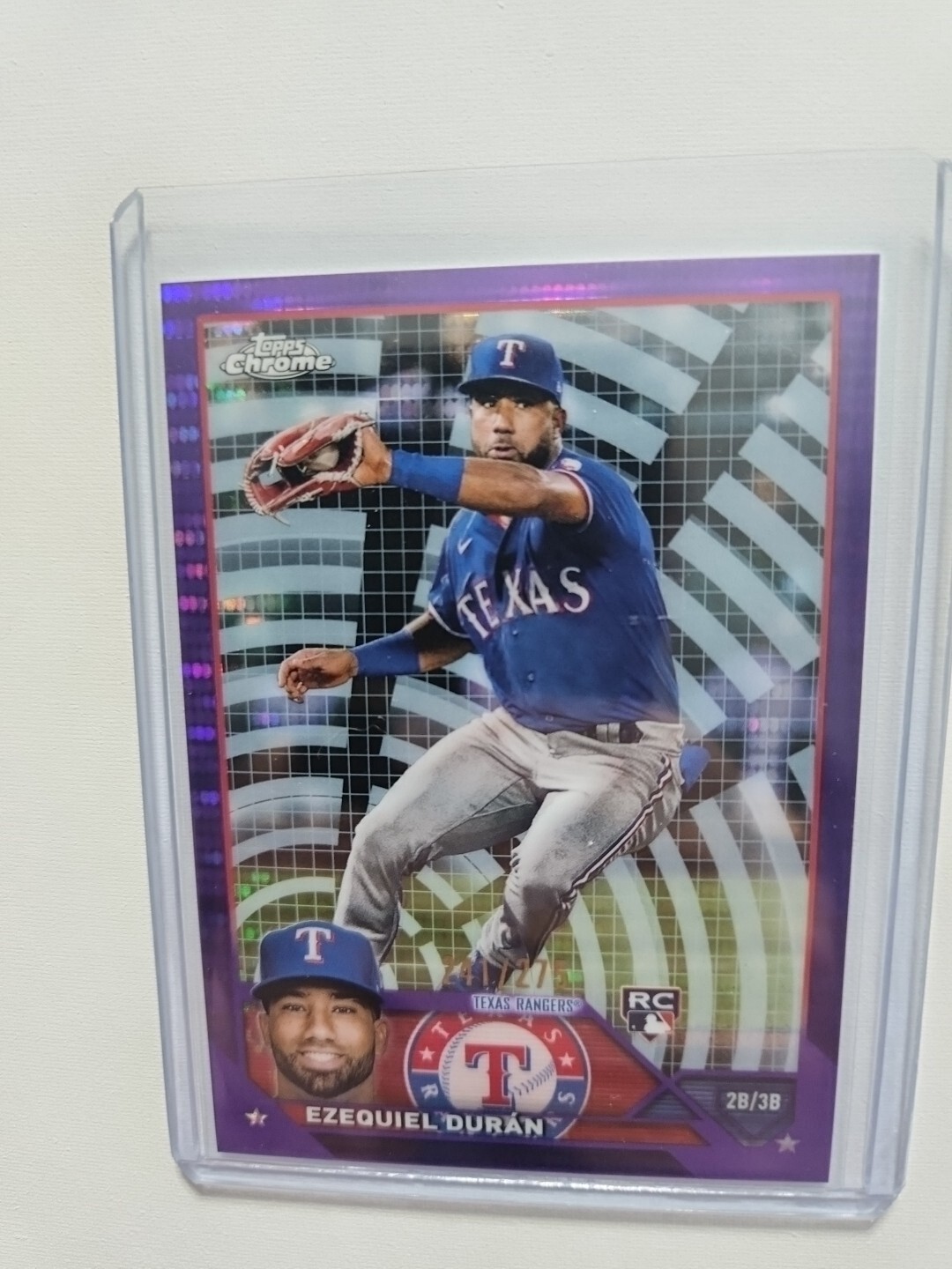 2023 Topps Chrome Ezequiel Duran RC Purple Sonar Rookie Refractor /275 #36