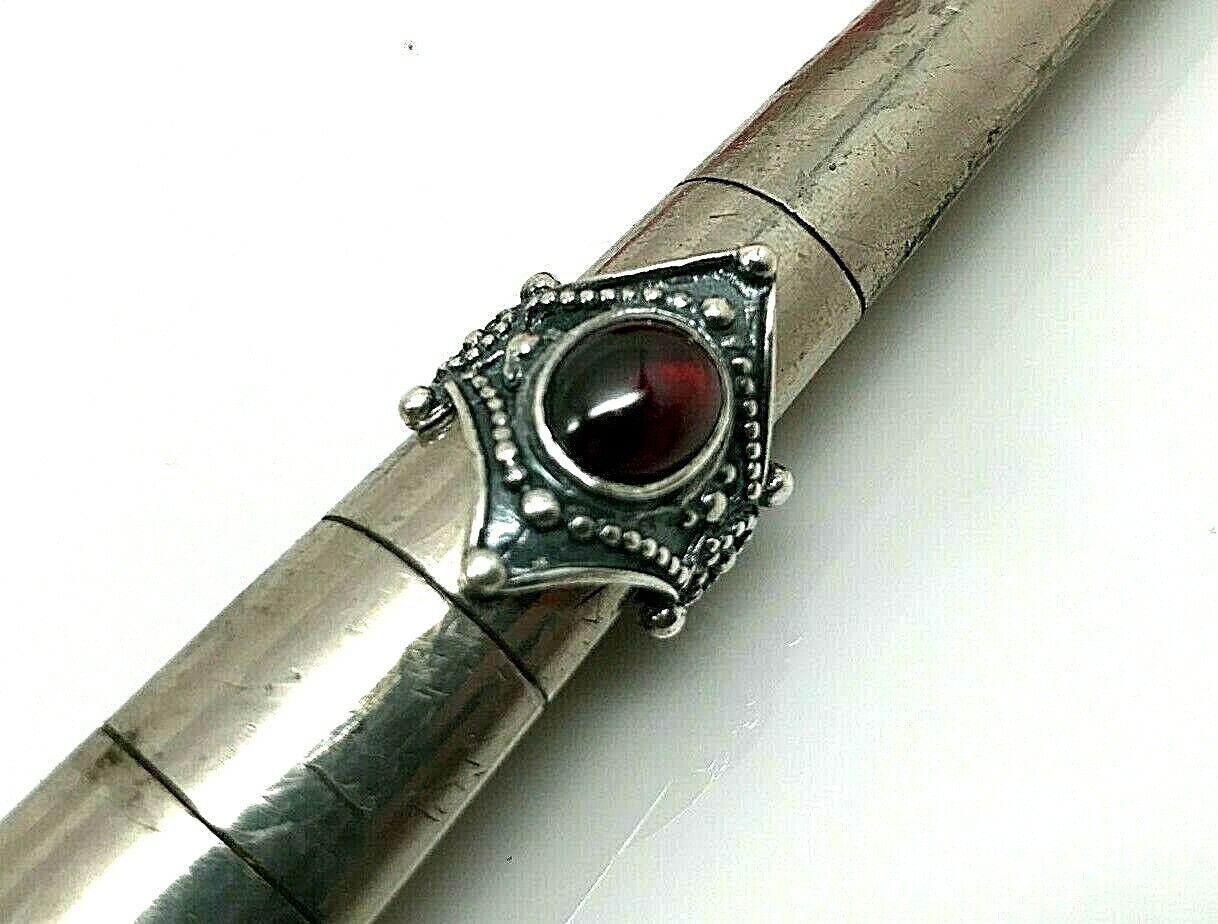 Sterling Silver Artisan Ring With Oval Ruby - Sz … - image 3