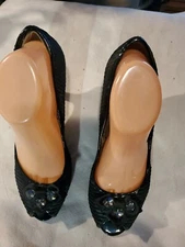 POETIC LICENSE LONDON  BLACK WOMEN/LADIES SHOES/HEELS SIZE 40/9.5 OPEN TOED