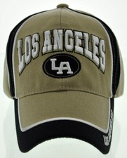 NEW LA LOS ANGELES CITY LA TWO TONE CAP HAT TAN