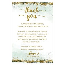 50 Wedding Thank You Place Cards Thank You Table Sign Wedding Reception Thank Yo