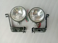 Fit For Willys Jeep MB Ford GPW Headlight Light with Bracket Pair Left & Right