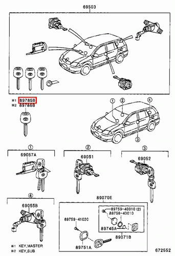 Genuine Camry SXV20 MCV36 MCV30 3.0 2.2 Transponder Master Key Blank Uncoded - Picture 5 of 24