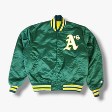 VINTAGE Oakland A's Starter Diamond Collection Satin Jacket Fits Medium M Mens