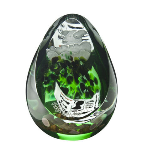 Vintage IFP Maleras Sweden Glass green Mushroom Sculpture