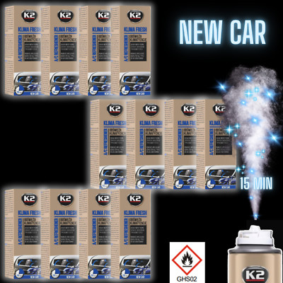 12x Klimaanlagenreiniger Klima Desinfektion Reiniger K2 Klima Fresh New Car