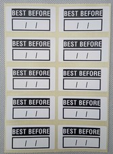 Best Before Stickers 50 x 25mm Food Jars Freezer Bags Cakes and Packs 200 labels