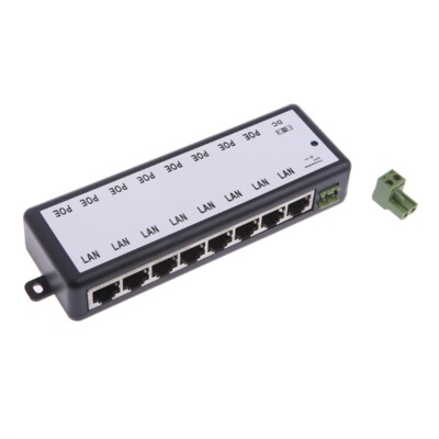 8-port POE Injector for CCTV IP Cameras Power Over Ethernet Adapter