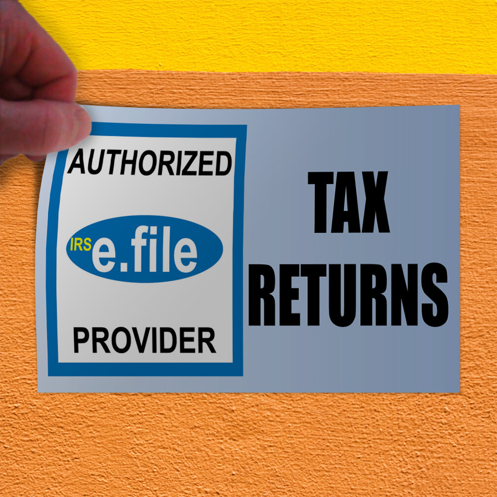 Decal Stickers Tax Returns Business E Vinyl Store Sign Label Business