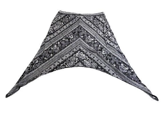 Faded Glory Skirt Womens 2X 18W/20W Gray AOP Paisley Lagenlook Asymmetric Boho - Image 3 of 4