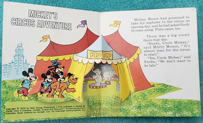 1976 Walt Disney's - Mickey's Circus Adventure Mini Pop-Up