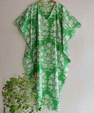 Indian Floral Printed Kaftan Cotton Hippie Maxi Women Nightwear Caftan Dress