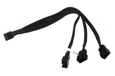 (59 EUR/m) Phobya Y-Kabel 4Pin PWM auf 3x 4Pin PWM - Schwarz 10cm