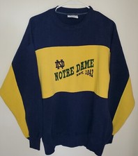 Vintage Crable Sportswear Notre Dame Beige Mens Large Varsity Sweatshirt