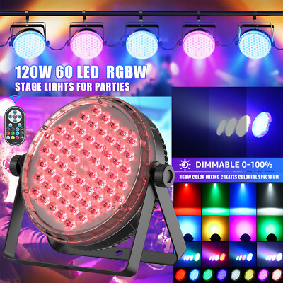 120W LED Par Scheinwerfer 60 LED Strahler RGBW DMX Strobe Bühnenlicht DJ Party