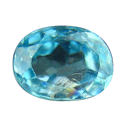Pierre Précieuse Rare : Zircon Bleu Naturel Du Cambodge, 1.25 Carat, Traité Thermiquement, Dimensions 7.7x4.8 Mm