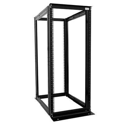 27U 4 Post Open Frame Server Rack Enclosure 19'' Adjustable Depth Aluminum