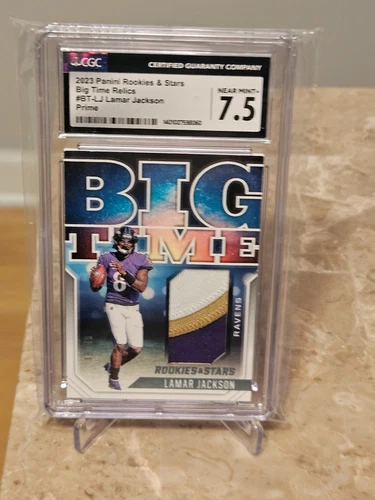 2023 Panini Rookies & Stars LAMAR JACKSON Big Time Relic #48/49 CGC 7.5 NM NFL