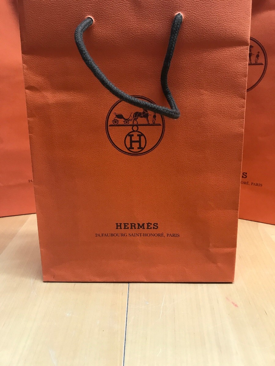 Hermes Two Medium And One Small Orange Shopping Bags | eBay