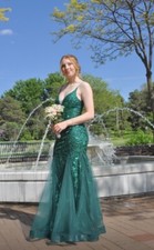 Jovani Emerald Sequin Prom Dress Size 6