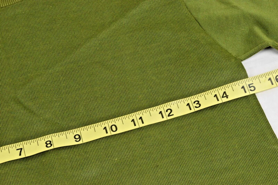 Vintage Turtleneck Shirt Munsingwear Size Youth 14/16 60s Olive Green Sheen - Image 4 of 4