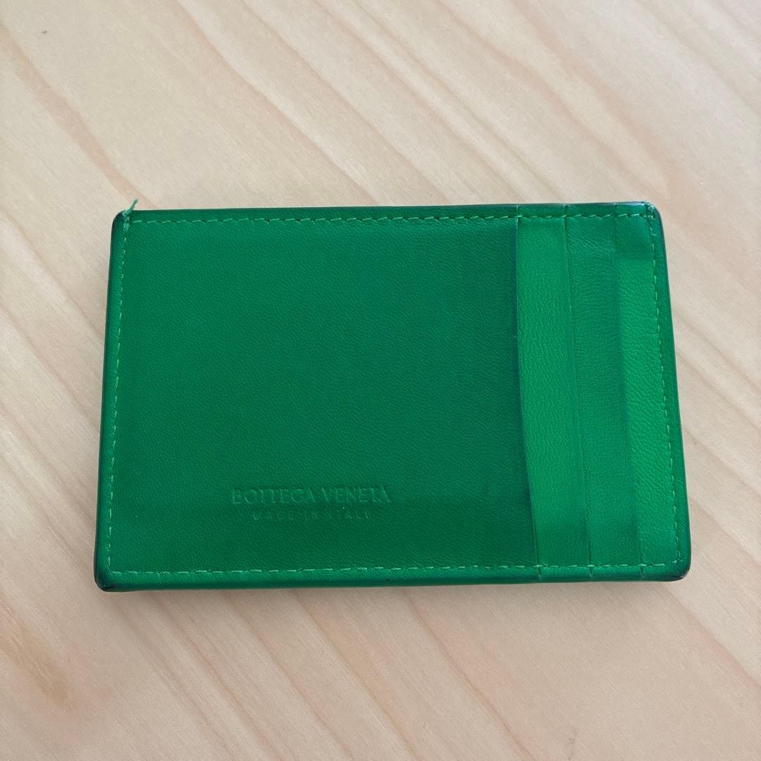 Bottega Veneta Parakeet Green Leather Card Case 7.6x11.4cm Used thumbnail 5