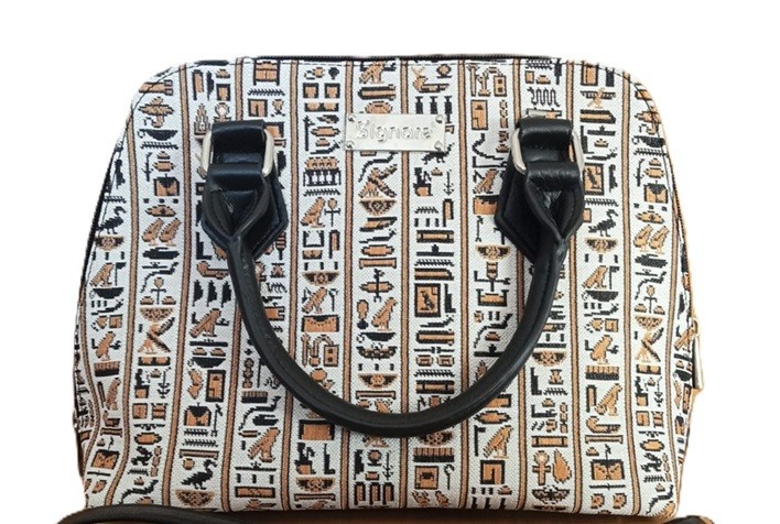 Signare Cartouche Egyptian Hieroglyphics Tapestry Convertible Shoulder Grab Bag