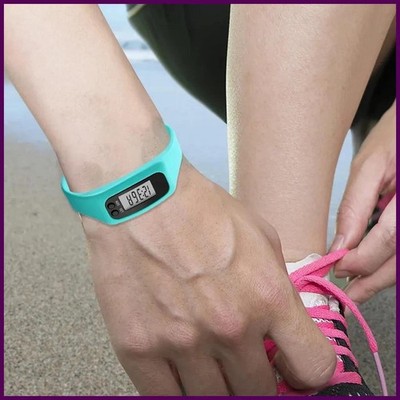 LED Pedometer Bracelet Wrist Calorie Counter 12/24h Time Display Step Counter.