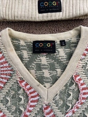 Vintage 90's Coogi Multicolor 3D Knit Sweatshirt Biggie L Men's