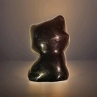 Vtg Exquisite KittyCat Candle Green Glass Eyes Brown Iridescent Paint Unlit Pre — photo 2
