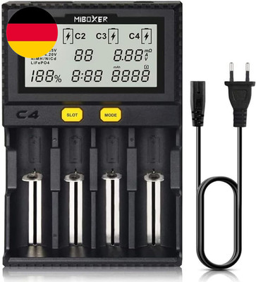 Universal Akku Ladegerät, 18650 Baterieaufladegerät Mit 4 Schacht, Lcd-Display B