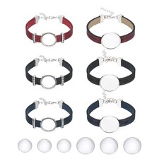 Bracelet Blanks for Jewelry Making 6pcs 18/25mm Blue/Black/Red
