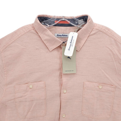 NWT TOMMY BAHAMA Sorrento Sands Shirt 100% Cotton Peach Parrot Size XXL