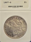 1897-S MORGAN DOLLAR, CH BU++ PRISTINE, CRACK-OUT EBAY UNAPROVED GRADING CO