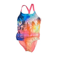 Hurley Girl's Breathable Lightweight Stretch One Piece UPF 50 Swimsuit Pink